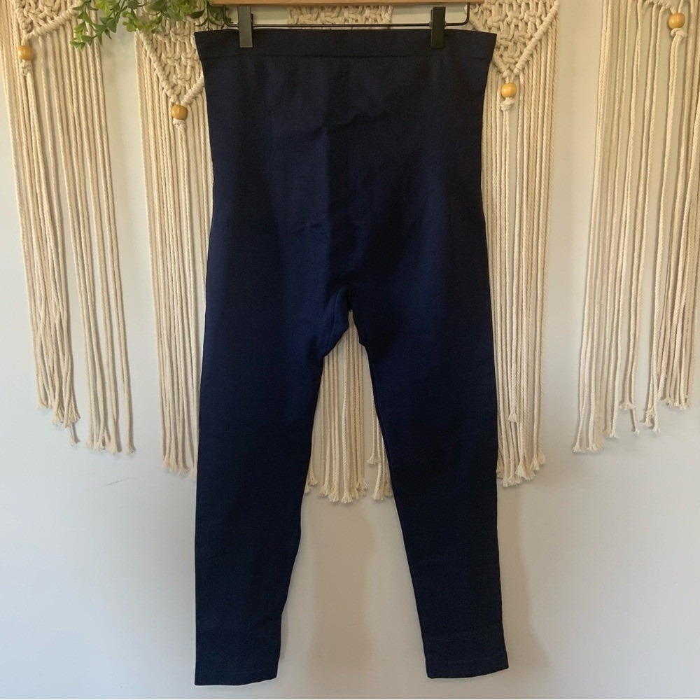 SHAPERMINT Women's High Waisted Shaping Smoothing Leggings Navy Blue Size 2XL - Picture 3 of 12